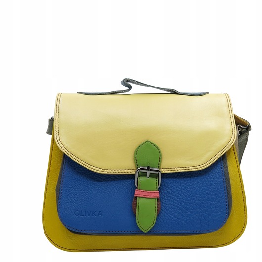 torby na ramię Torebka do ręki na ramię skórzana damska oryginalna kolorowa OLIVKA