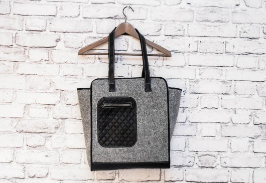 work.SHOP&GO Torba filcowa, PIKOWANA skóra,JASNA playworkcreate