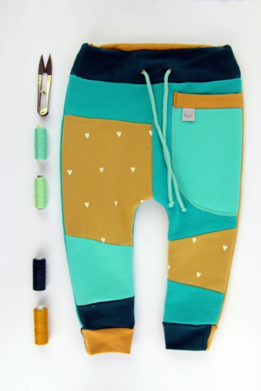 Patch Pants-ECO dresik dziecięcy szmaragd & miód Mimi Monster