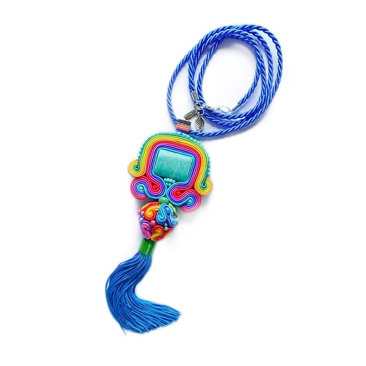 Tęczowy wisior soutache Mró Soutache