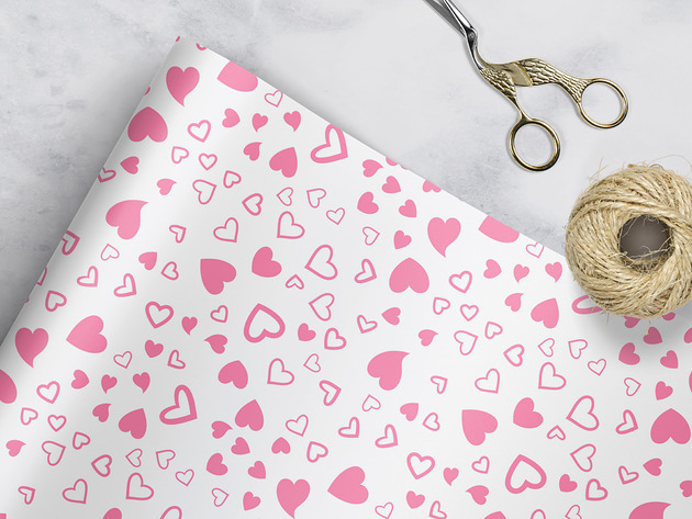 akcesoria różne papier do pakowania -  Pink hearts- P-082w