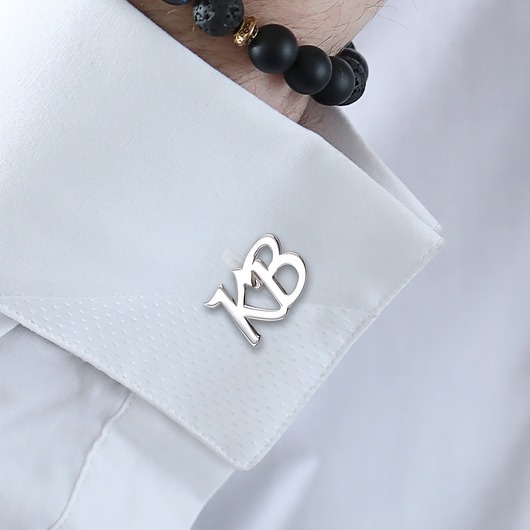 spinki do mankietów Srebrne spinki do mankietów z inicjałami