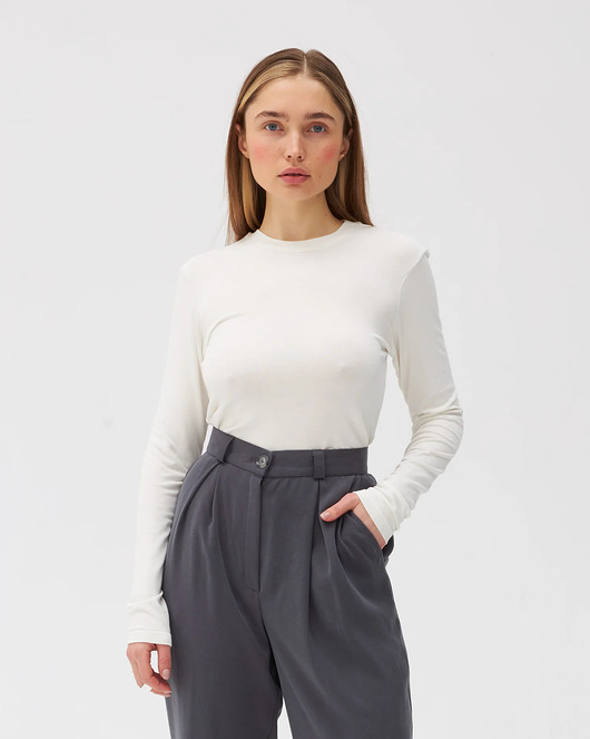 bluzki z długim rękawem damskie Longsleeve sweter Bella ecru premium