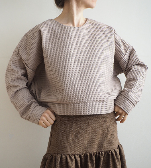 bluza bez kaptura damska Wafel Bluza