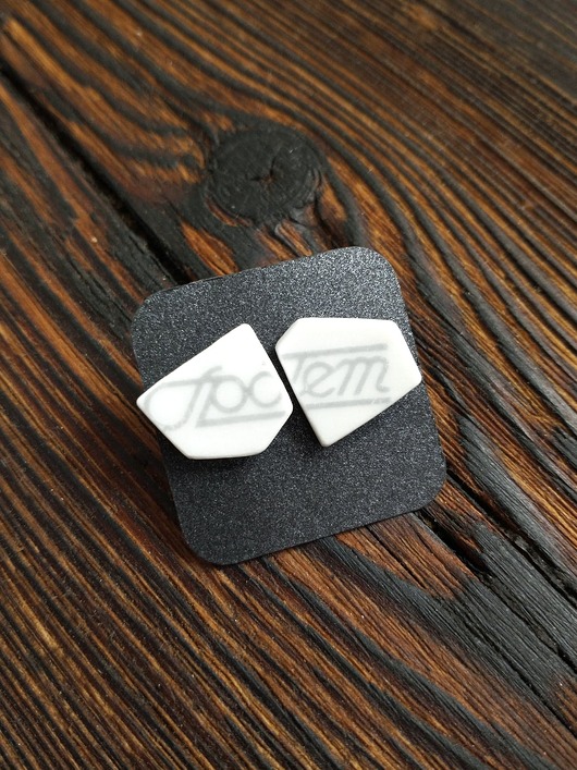 Kolczyki ceramiczne Społem biżuteria z talerzy