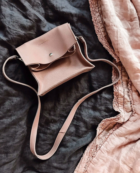 torby na ramię Boxy Bag S / Nude - dwuczęściowa torebka