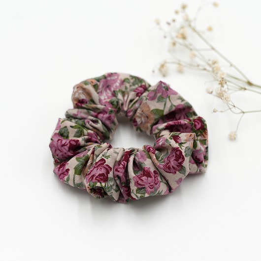 gumki do włosów Scrunchie/frotka Vintage kwiatuszki