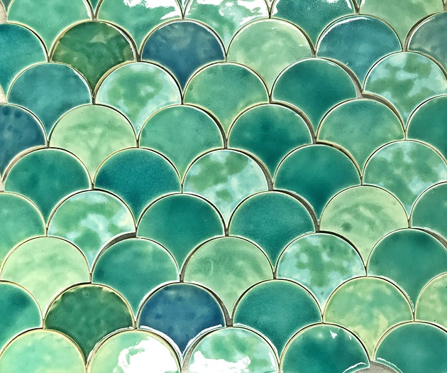 kafle i panele Ręcznie wykonane kafelki "W turkusach"