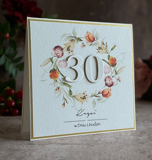 kartki scrapbooking Personalizowana kartka na 30 urodziny, BH 65