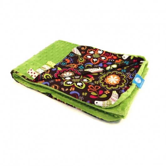 Kocyk letni 75x100 FOLK/ZIELONY z haftem  GuGa DESIGN
