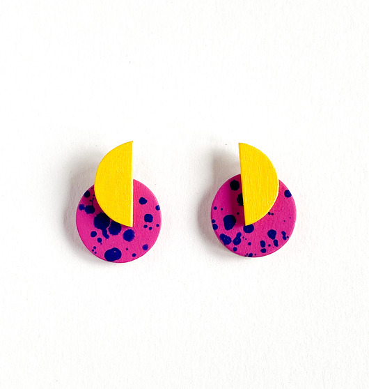 kolczyki drewniane Kolczyki Plamki