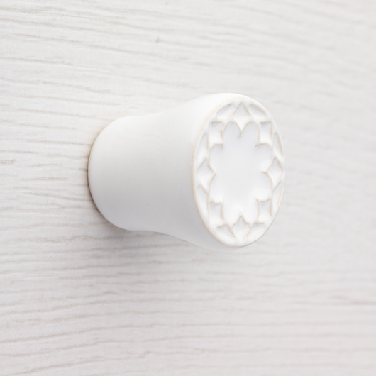 gałki do mebli Mała gałka do mebli, biała, wz.14