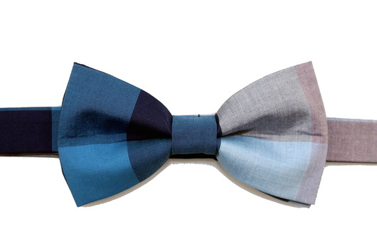 Mucha gotowa bowstyle niebieska krata bowstyle