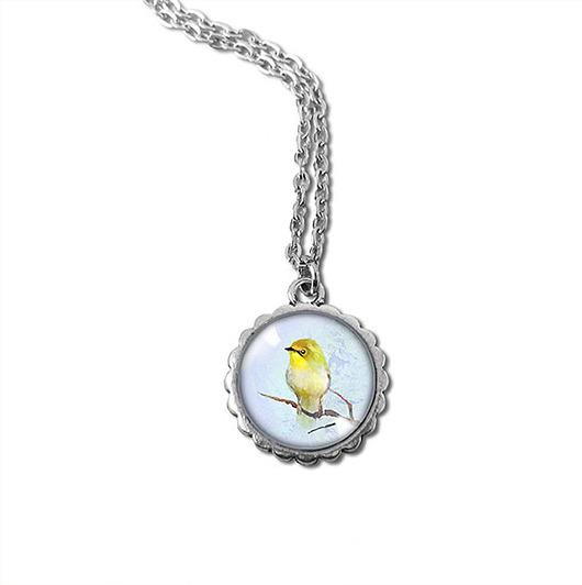 wisiory Medalion, naszyjnik - Żółty ptaszek - mały
