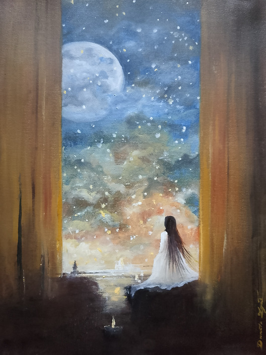 obrazy Oczekiwanie Obraz olejny na płótnie