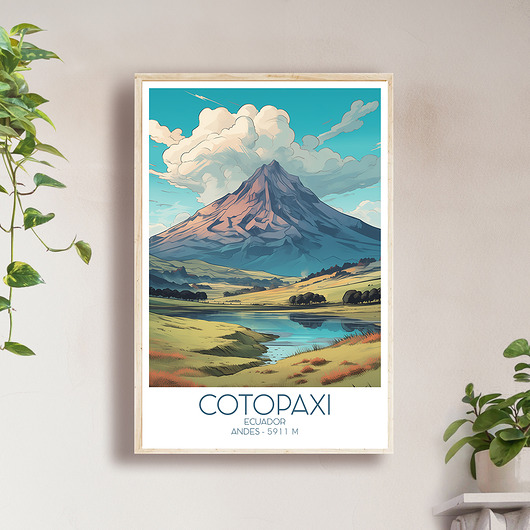 plakaty Ekwador - Cotopaxi, Andy - Plakat, pamiątka dla podróżnika