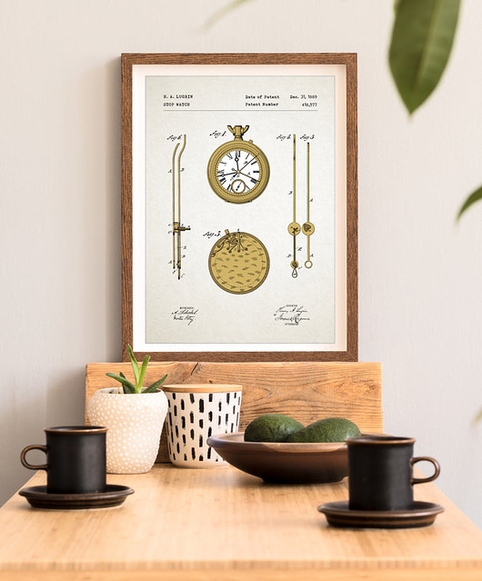 plakaty Zegarek - patent - plakat 50x70 cm