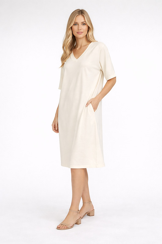 sukienki midi damskie Sukienka ,,ELLISON "  Ecru