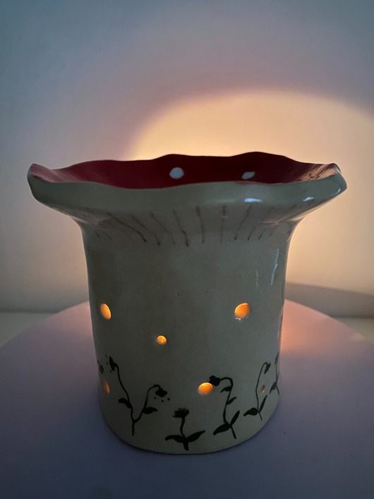 świeczniki i świece Grzybek ceramiczny podgrzewacz - kominek