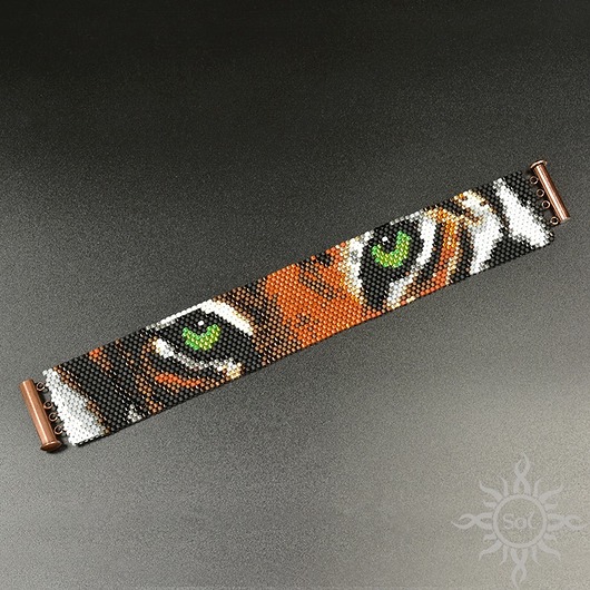 Eye of the Tiger,wyplatana bransoleta,beading Sol