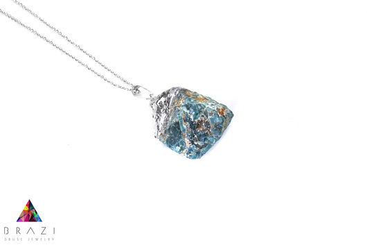 Colare Apatyt srebro Brazi Druse Jewelry