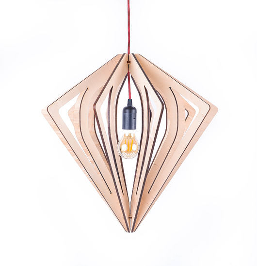 lampy wiszące Lampa sufitowa wisząca ze SKLEJKI LED do SALONU