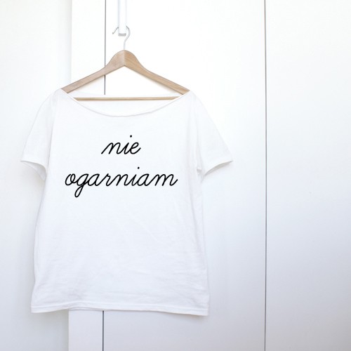 Nie ogarniam Krótki biały Oversize ONE MUG A DAY