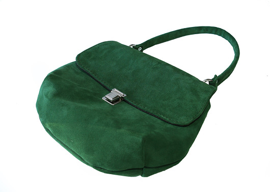 torby na ramię STÓJ KATARZYNO!!   zielony zamsz