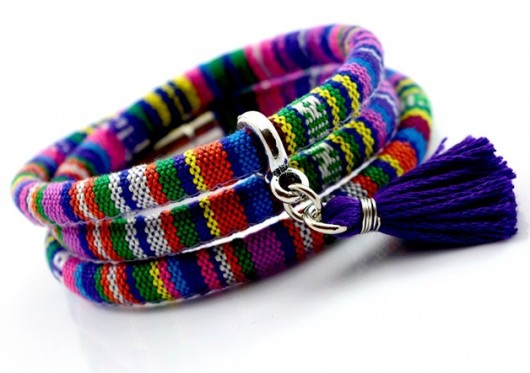 bransoletka MAGNETOOS BOHO violet z chwostem  Beezoo