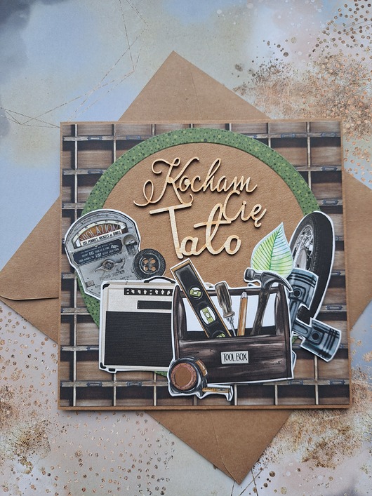 kartki scrapbooking Kartka urodzinowa dla taty (w kopercie)