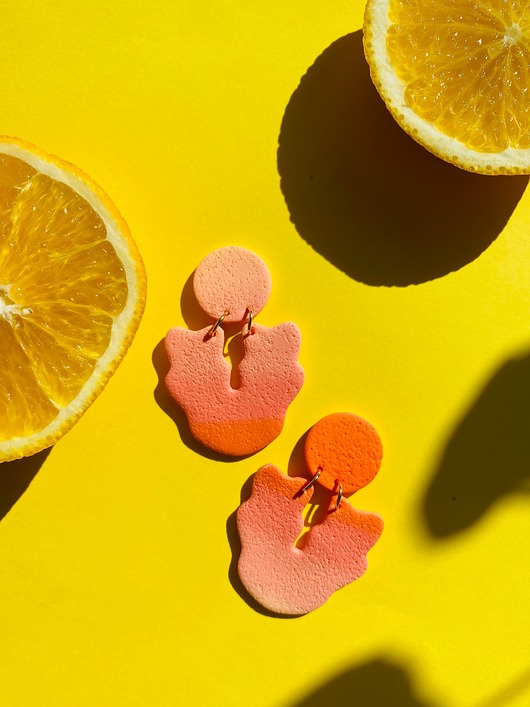 kolczyki z masy plastycznej Kolczyki APEROL