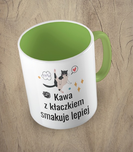 kubki Kolorowy kubek KAWA Z KŁACZKIEM SMAKUJE LEPIEJ  - mix kolorów