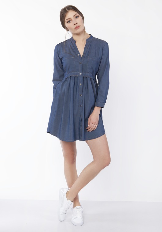 SUKIENKA KOSZULOWA, SUK164 jeans Lanti