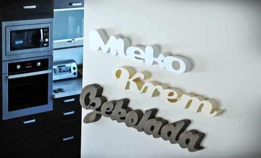 Napis 3D CZEKOLADA, MLEKO, KREM NICE HOUSE