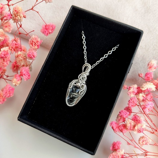 wisiory Naszyjnik Kryształ Górski stal chirurgiczna wisiorek handmade
