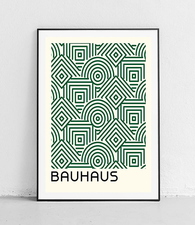 plakaty Plakat Zielone Geometryczne Powtarzanie