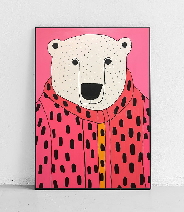 plakaty Plakat Stylowy miś polarny