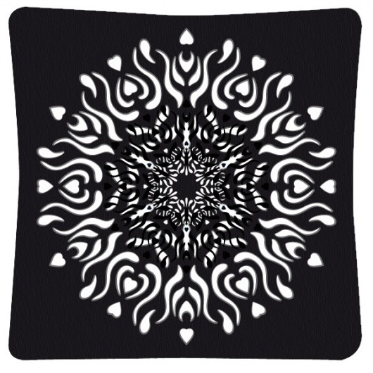 Poducha czarno - biała wycinanka AT design