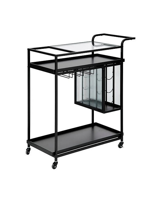 kuchnia - różne Wózek Kuchenny Barek na Kółkach Metal Szkło Gabi