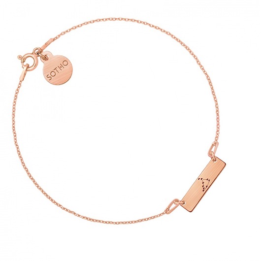 srebrne naszyjniki Bransoletka z matowego różowego złota z konstelacją Koziorożca