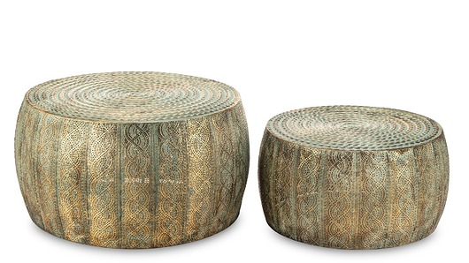 meble - stoły i stoliki - stoliki kawowe Stolik boczny 2 szt. metalowy 30x55x55 i 25x45x45 cm MOJI