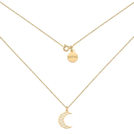 złote naszyjniki Złoty naszyjnik z półksiężycem
