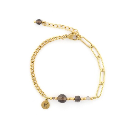 bransoletki z kamieni naturalnych Bestseller! Bransoletka zodiakalna - Koziorożec Pozłacana stal szlachetna