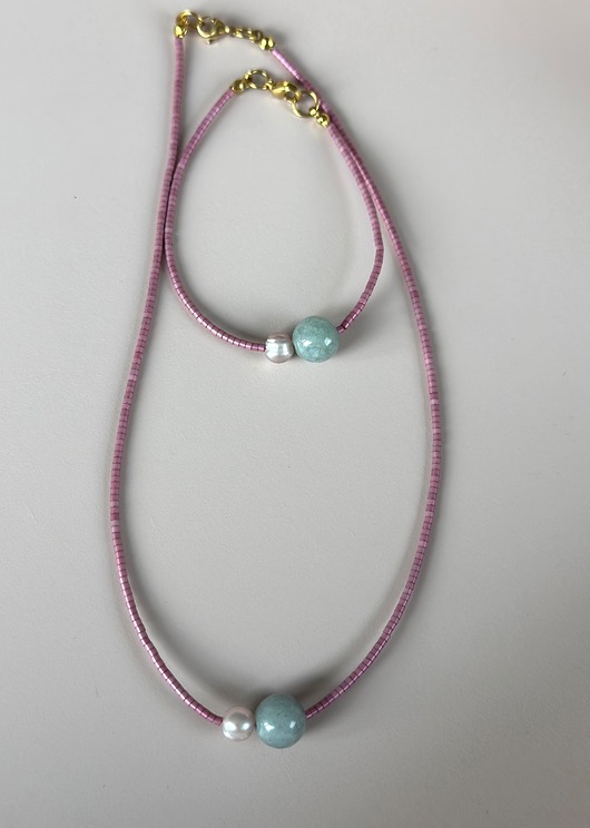 komplet biżuterii Komplet choker i bransoletka Minima kule