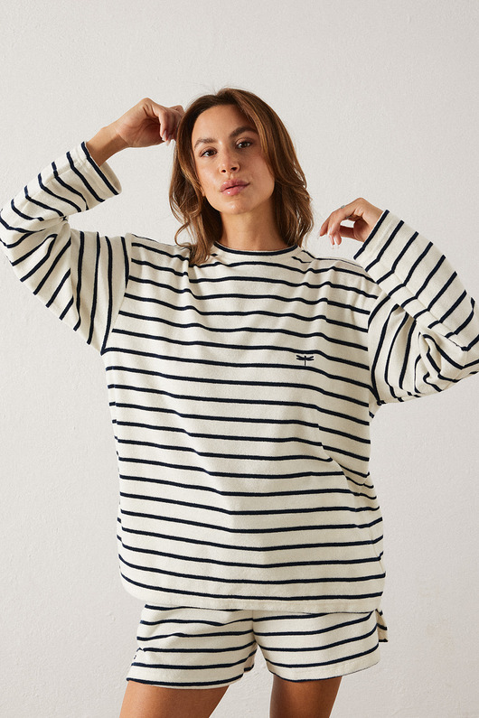 bluza bez kaptura damska Bluza ISABEL stripes