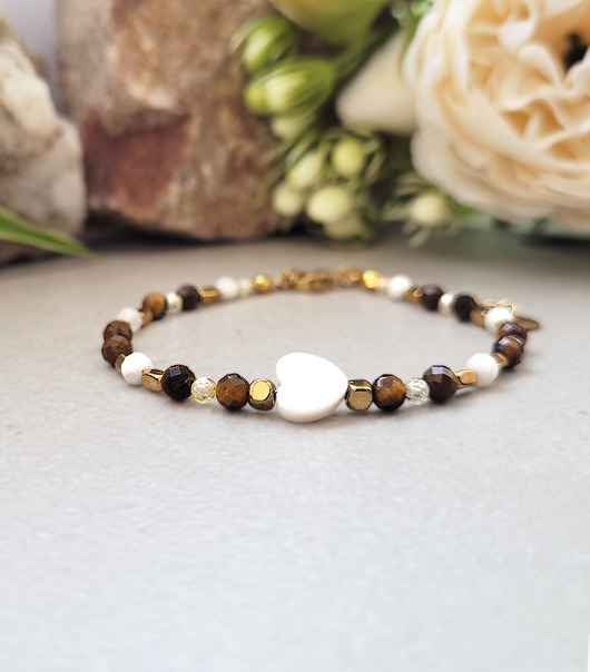 bransoletki z kamieni naturalnych MIŁOŚĆ i OBFITOŚĆ z sercem