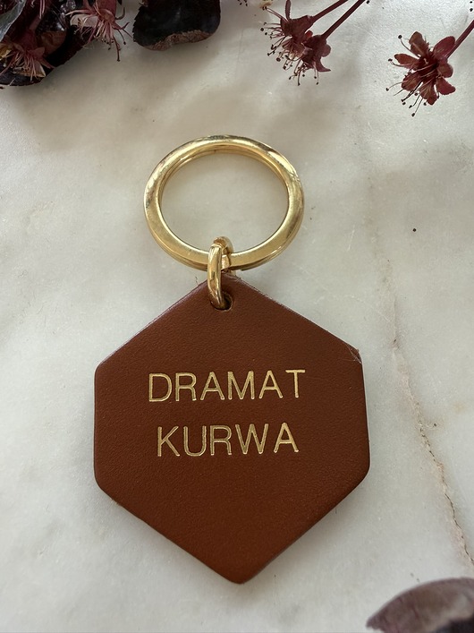 breloki Brelok skórzany "Dramat kurwa"