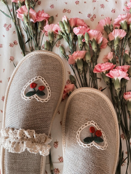 kapcie damskie Kapcie damskie wiśnie walentynki