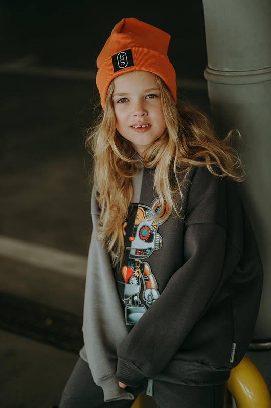 bluzy dla chłopców Bluza oversize Duo  Robot Teddy