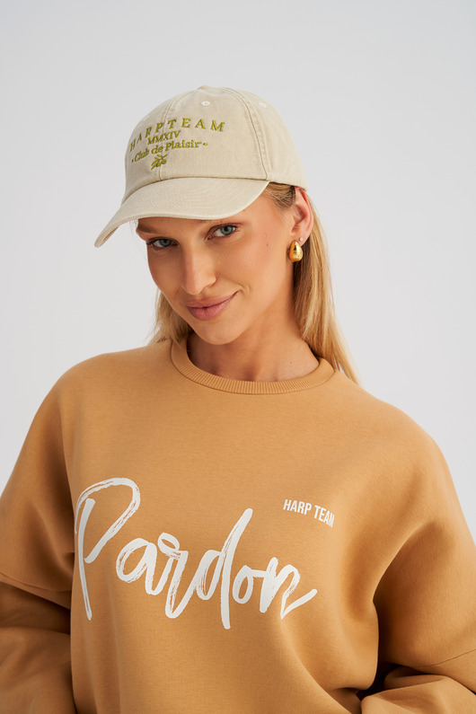 czapki damskie Sprana czapka z daszkiem VINTAGE beżowa